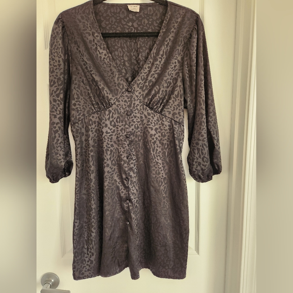 Black Leopard Print Dress
